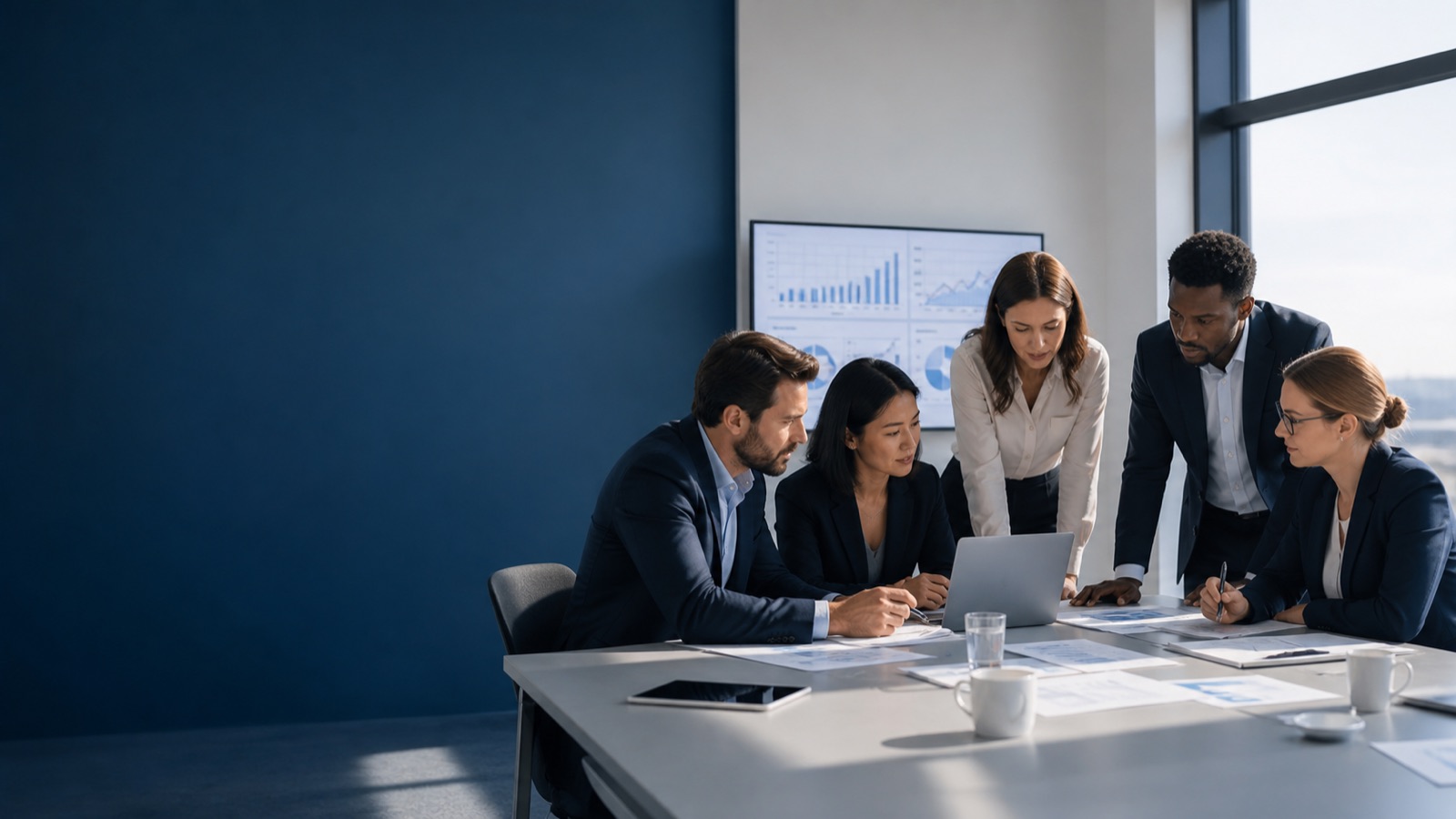 Equipa a preparar a estratégia de investimento de um projeto